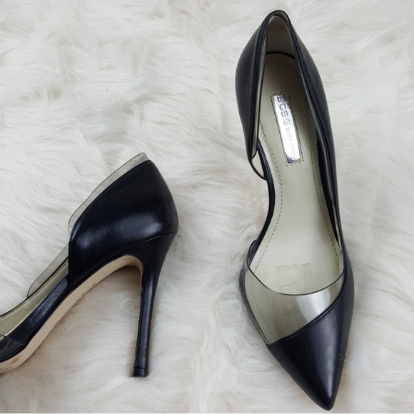 BCBG D'Orsay Heel, Black & Smoke Clear Detail, Size 6, Reposh, Party/Formal - Picture 3 of 7